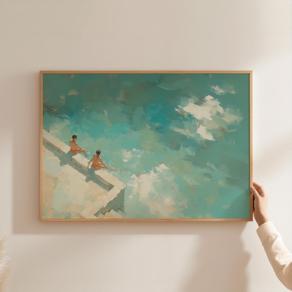 People By The Sea, Coastal Summer Seascape Poster