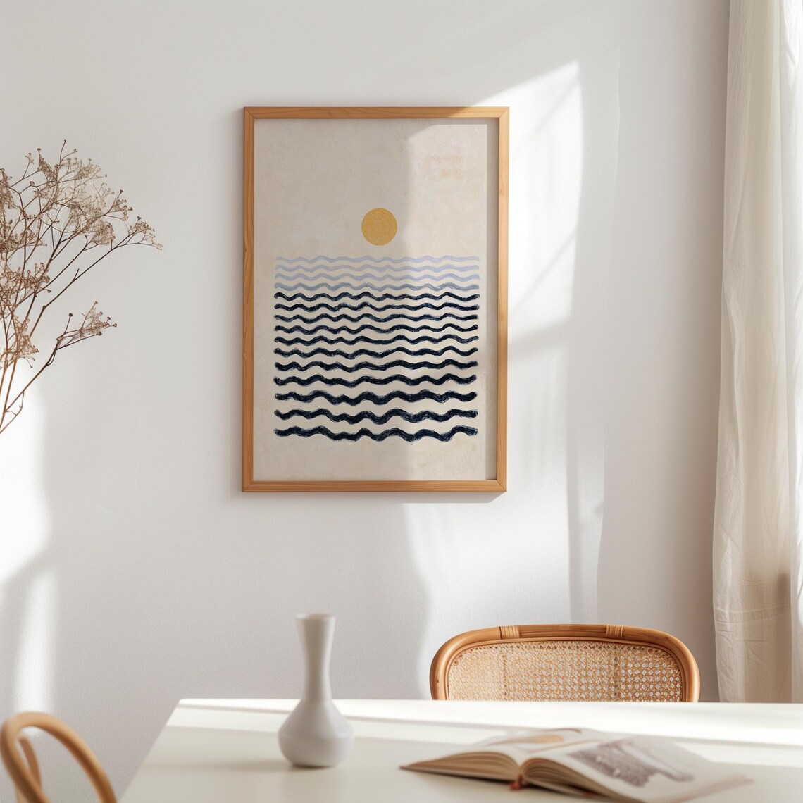 Abstract Coastal Sun, Earthy Boho Landscape