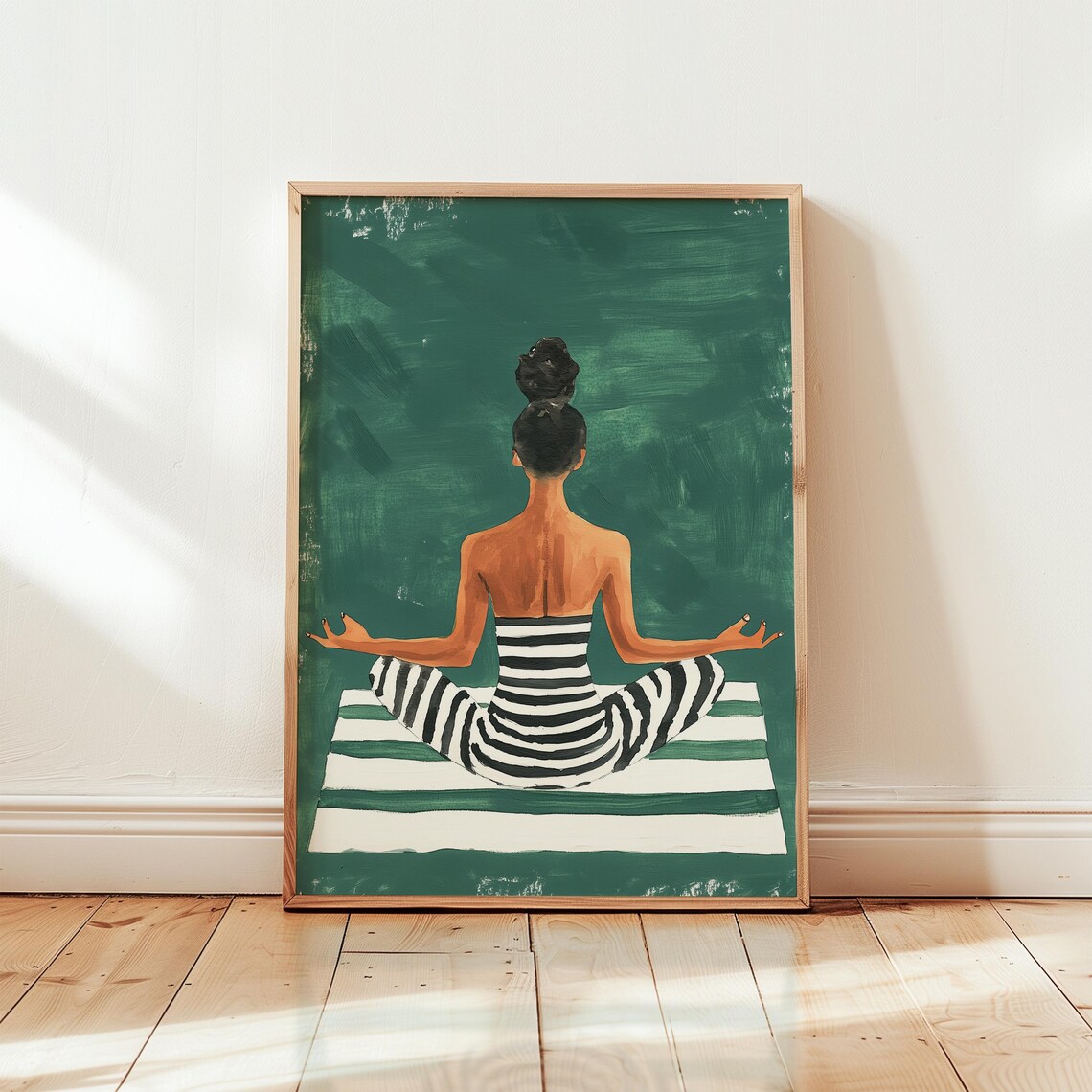 Black Woman Meditation, Afrocentric Zen Decor