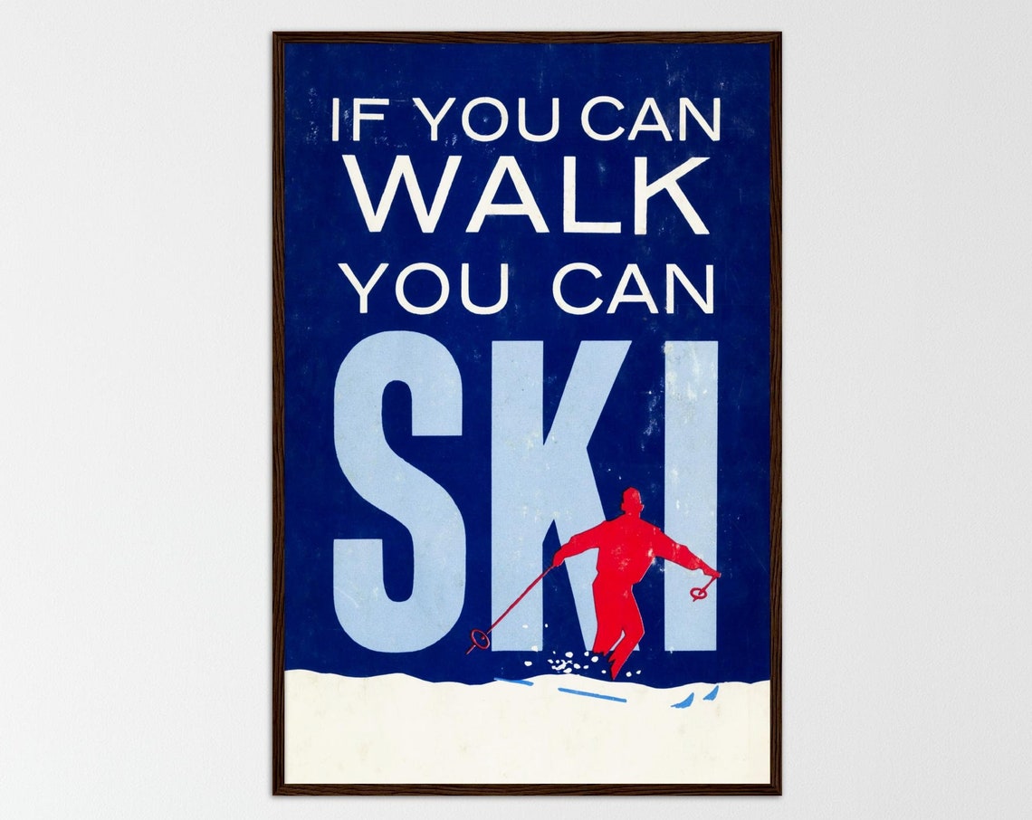 Vintage Ski Poster, Retro Travel Poster