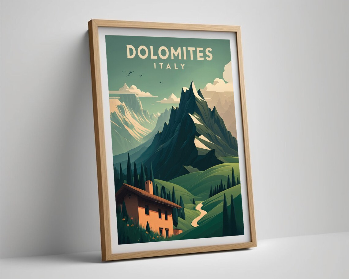 Dolomites Italy Travel Poster, Watercolor Decor - Image 5