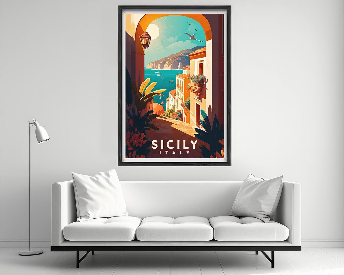 Sicily Travel Poster, Italy Art Print - Image 2