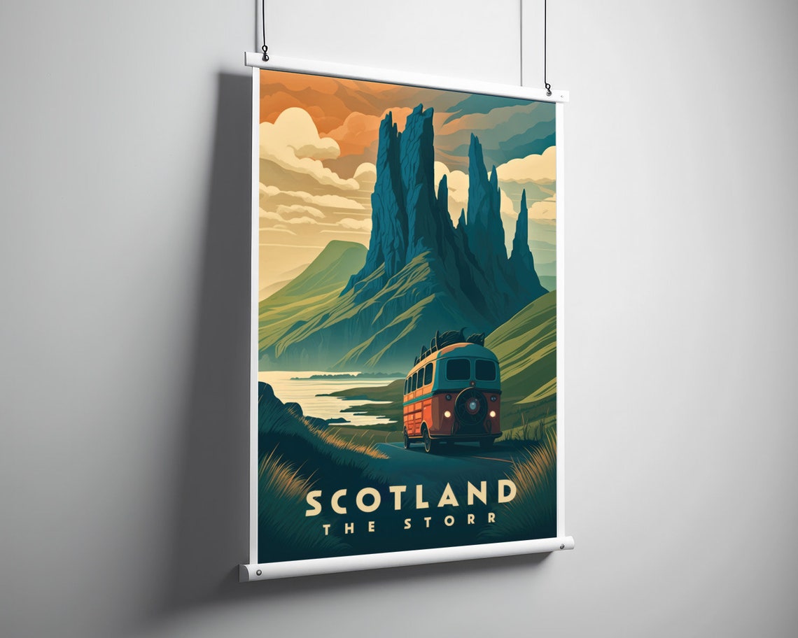 The Storr Scotland Travel Poster The Storr Scotland Wall Art Print The Storr Scotland Painting Illustration Scotland Watercolor - Image 3