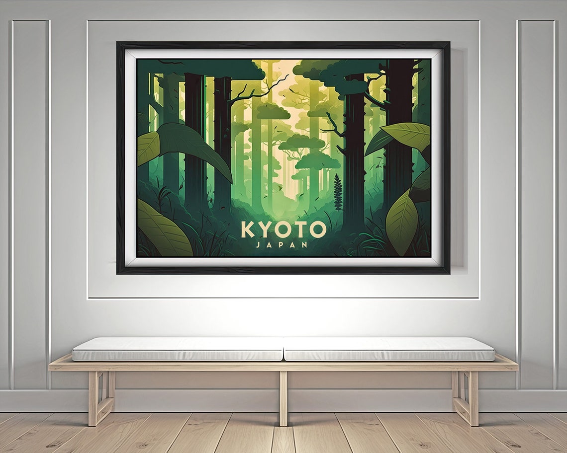 Kyoto Japan Travel Poster Kyoyo Japan Wall Art Print Kyoto Japan Painting Arashiyama Illustration Kyoto Watercolor Art Home Decor - Image 4