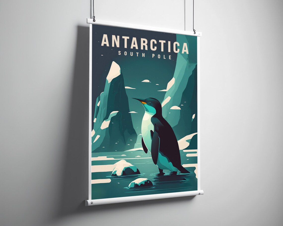 Antarctica Watercolor Travel Poster, Wall Art Print - Image 3