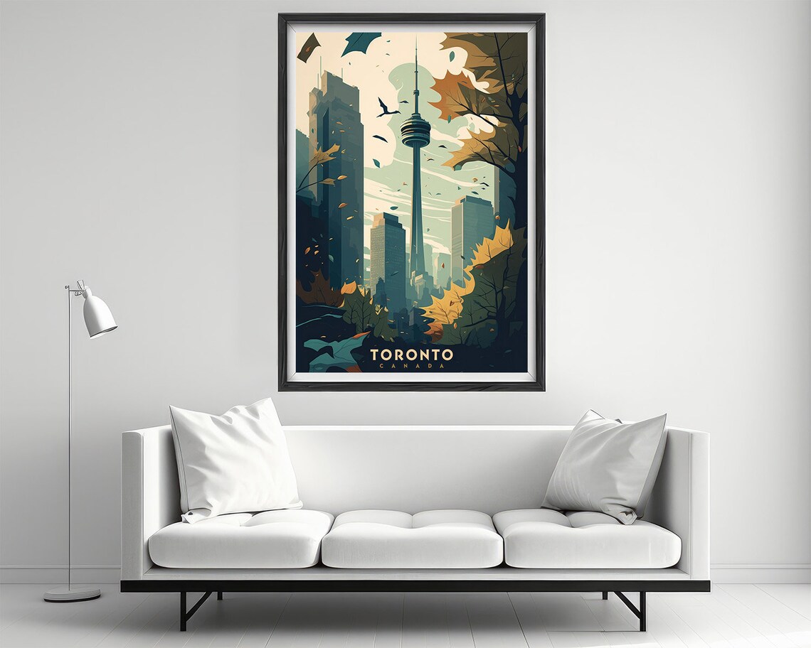Toronto Canada Watercolor Travel Poster, Art Print - Image 2