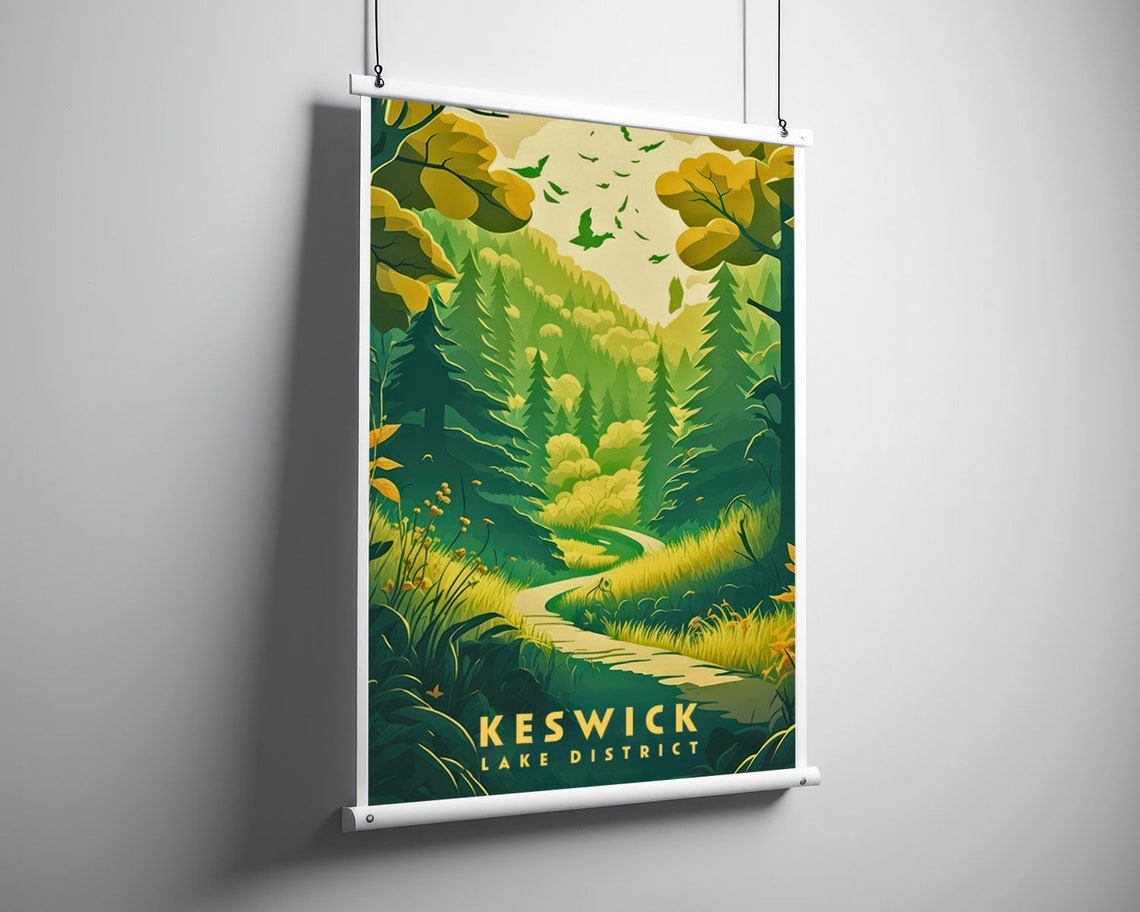 Keswick Travel Poster Keswick Print Keswick Wall Art Print Keswick Lake District Keswick Painting Keswick Illustration Keswick Watercolor - Image 3