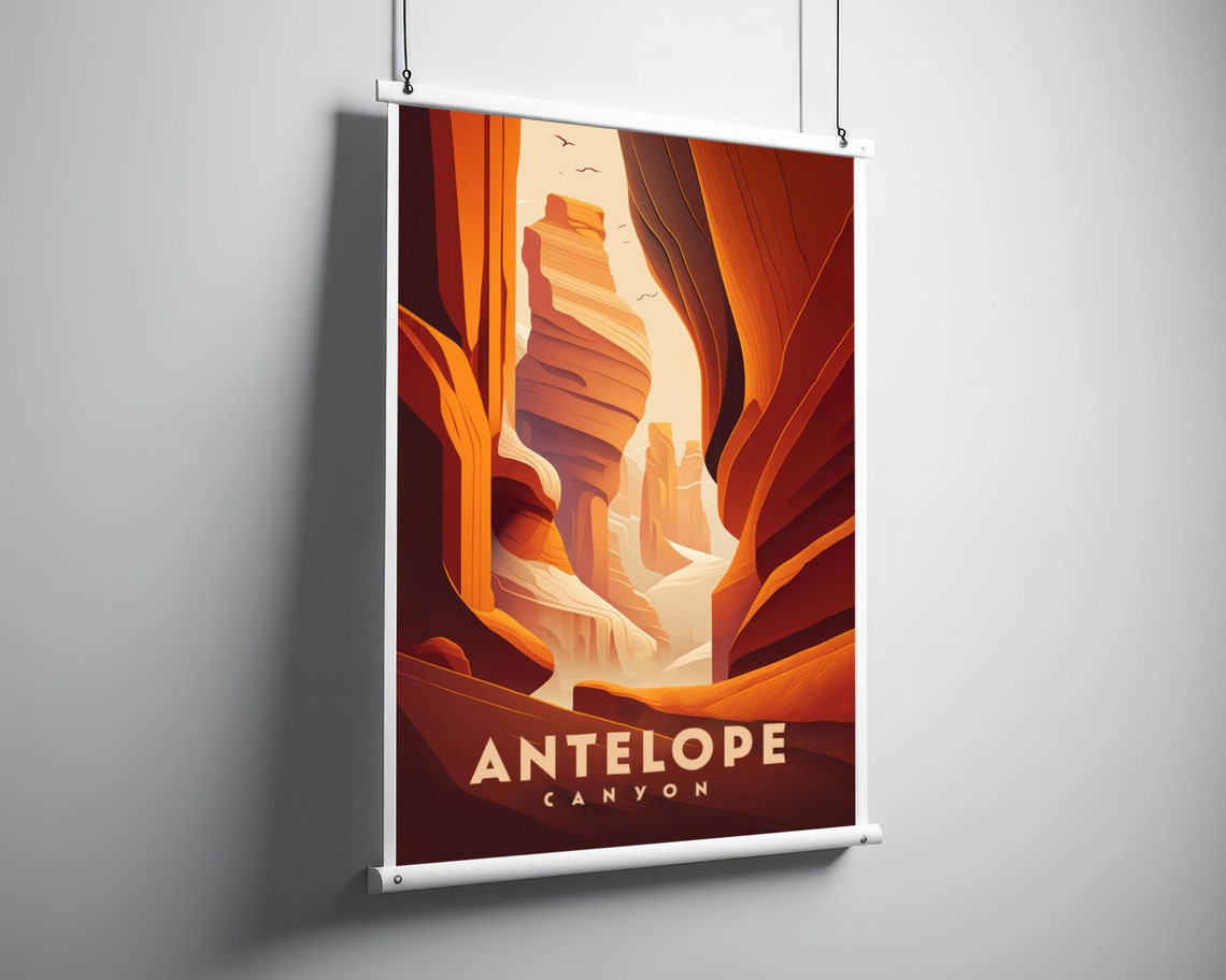 Antelope Canyon Arizona Sandstone Swirls Sunlit Travel Poster - Image 3