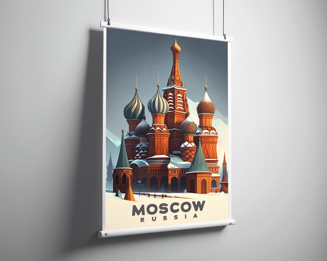 Moscow Russia Travel Poster, Moscow Russia Art Print - Image 3