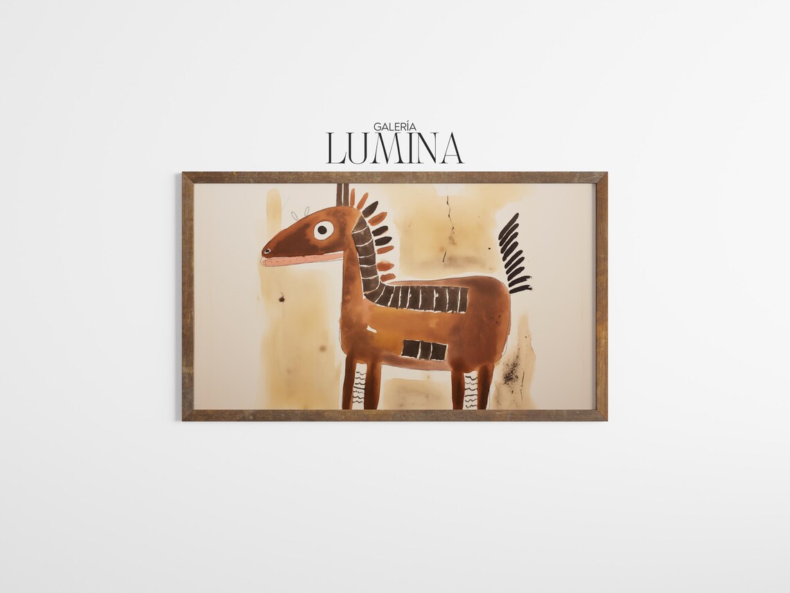 Contemporary Horse Folk Art Abstract Animal Art Print - Image 3