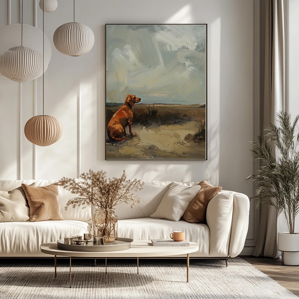 Red Dachshund Dog Oil Painting Sausage Dog Wall Art Animals Dog Lover Print At Home Wall Art Landscape Nature - Image 2