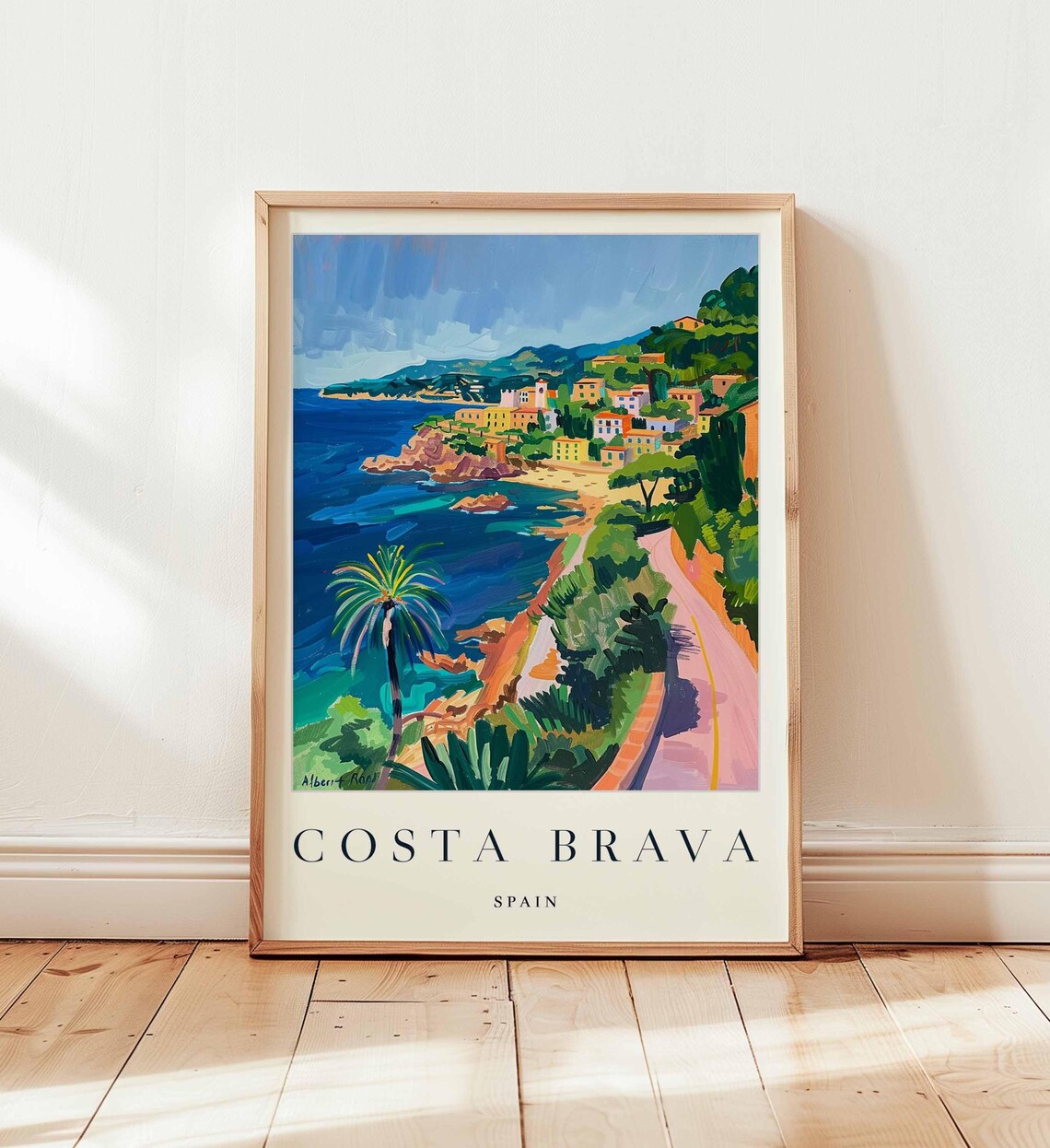 Costa Brava Spain Travel Poster, Mediterranean Coast