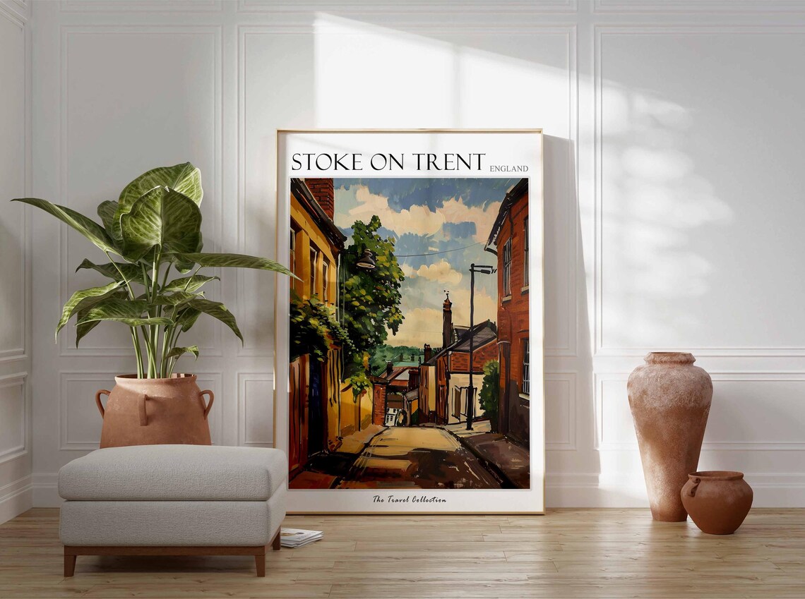 Stoke On Trent England Quiet Brick Lane Street Painting Poster - Image 2