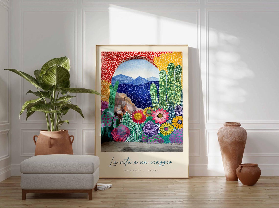Pompeii Poster Italian Travel Print Pompeii Travel Art Pompeii Wall Art Italy Art Italy Travel Decor Italian Travel Gift - Image 3