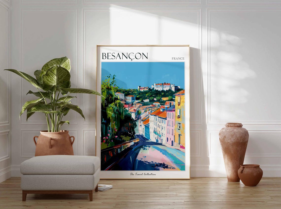 Besanon Poster France Travel Print French Decor Europe Travel Poster European Wall Art Besanon Gift Besanon Travel Poster - Image 3