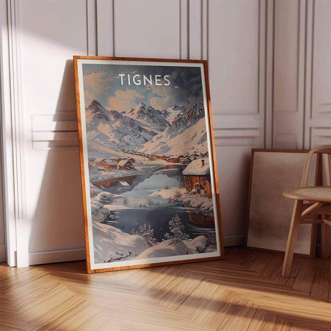 Skiing Travel Poster Tignes Ski Print France Travel Print Skiing Art Skiing Print Winter Sport Art Ski Gift - Image 3
