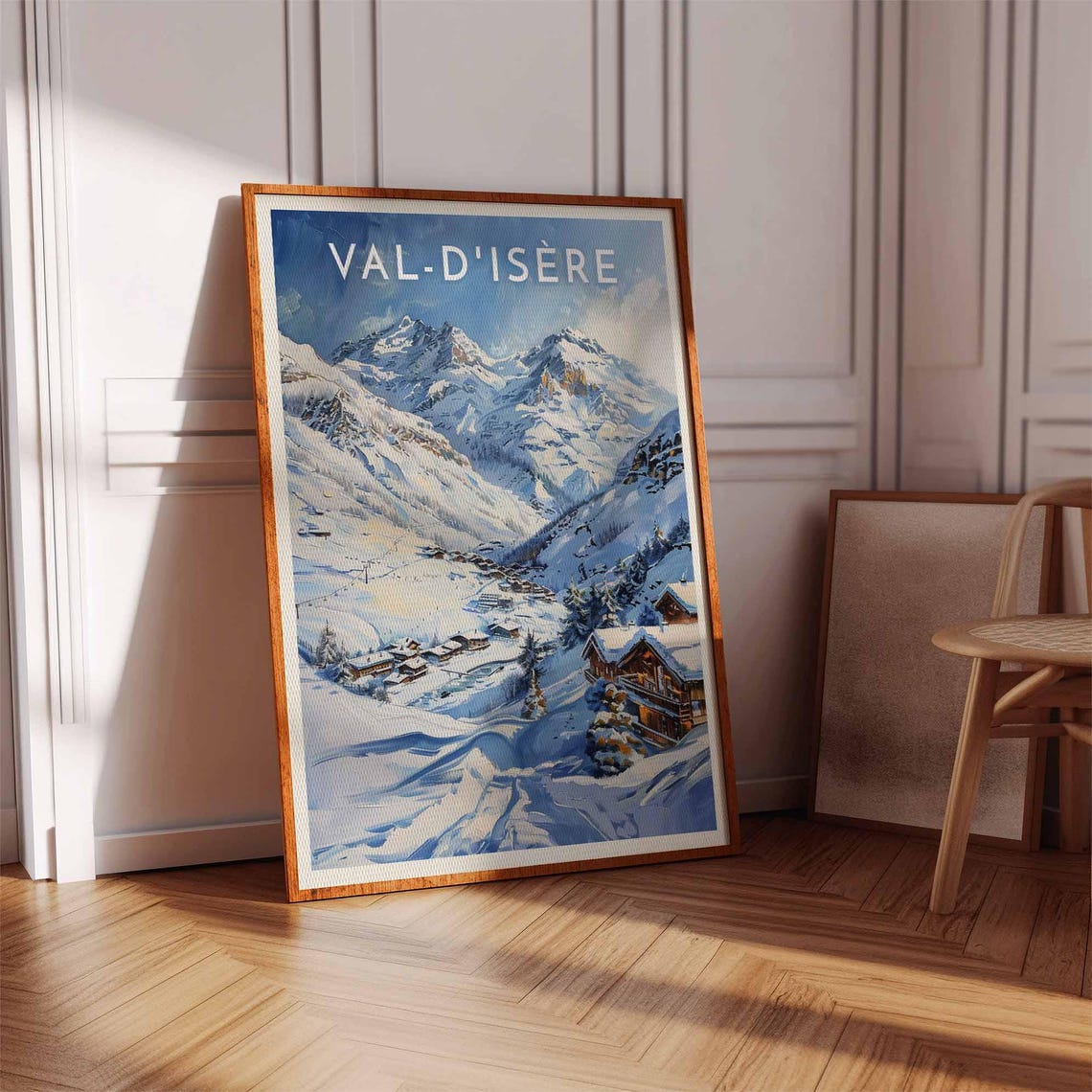 Skiing Travel Poster Val Disre Ski Print France Travel Print Skiing Art Skiing Print Winter Sport Art Ski Gift - Image 3