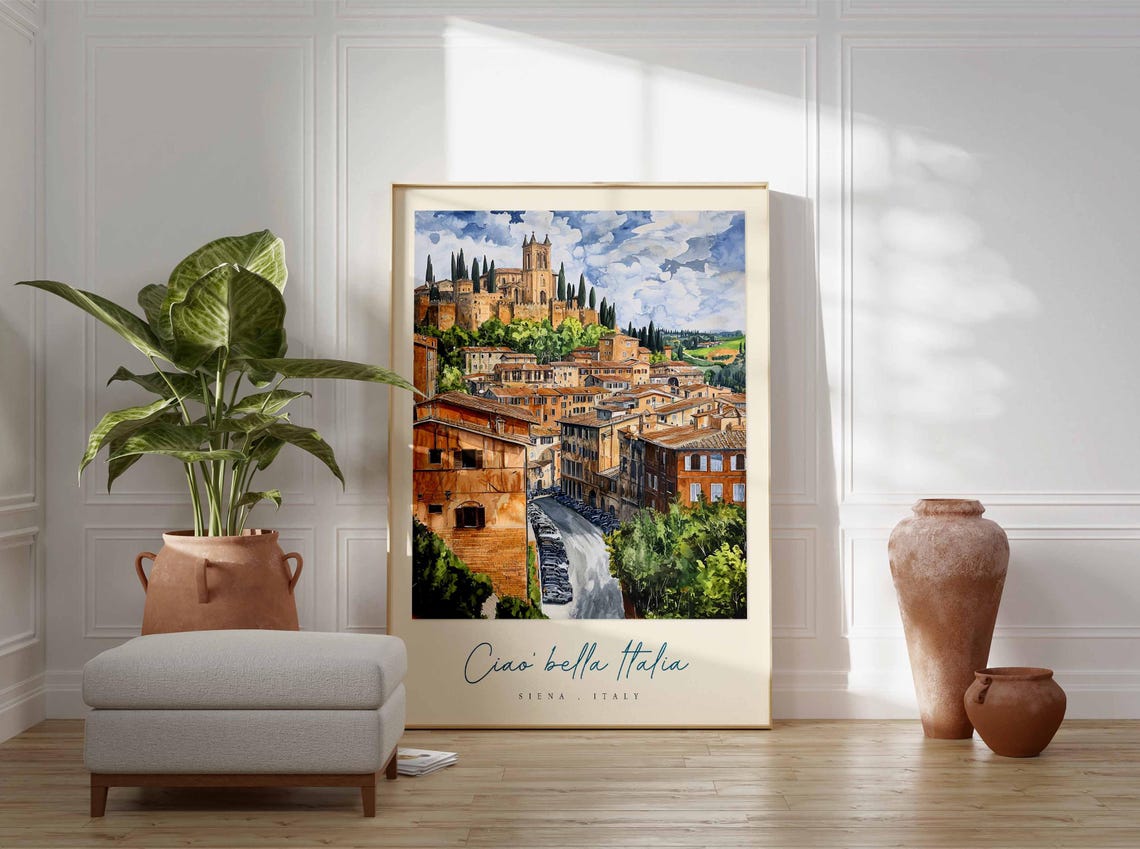 Siena Poster Italian Travel Print Siena Travel Art Siena Wall Art Italy Art Italy Travel Decor Italian Travel Gift - Image 3