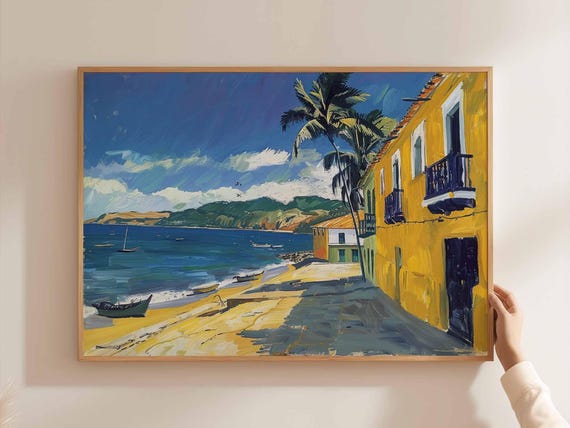 Colombia Travel Poster South America Landscape Art Print