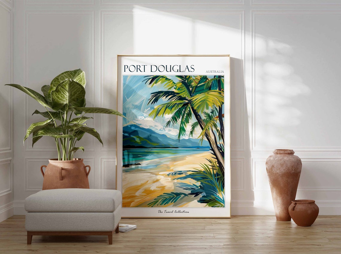 Port Douglas Australia Tropical Beach Palm Trees Travel Poster - Image 2