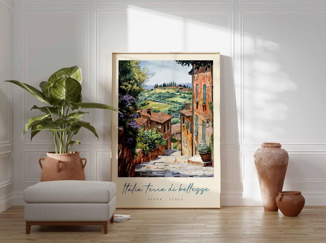Siena Poster Italian Travel Print Siena Travel Art Siena Wall Art Italy Art Italy Travel Decor Italian Travel Gift - Image 3