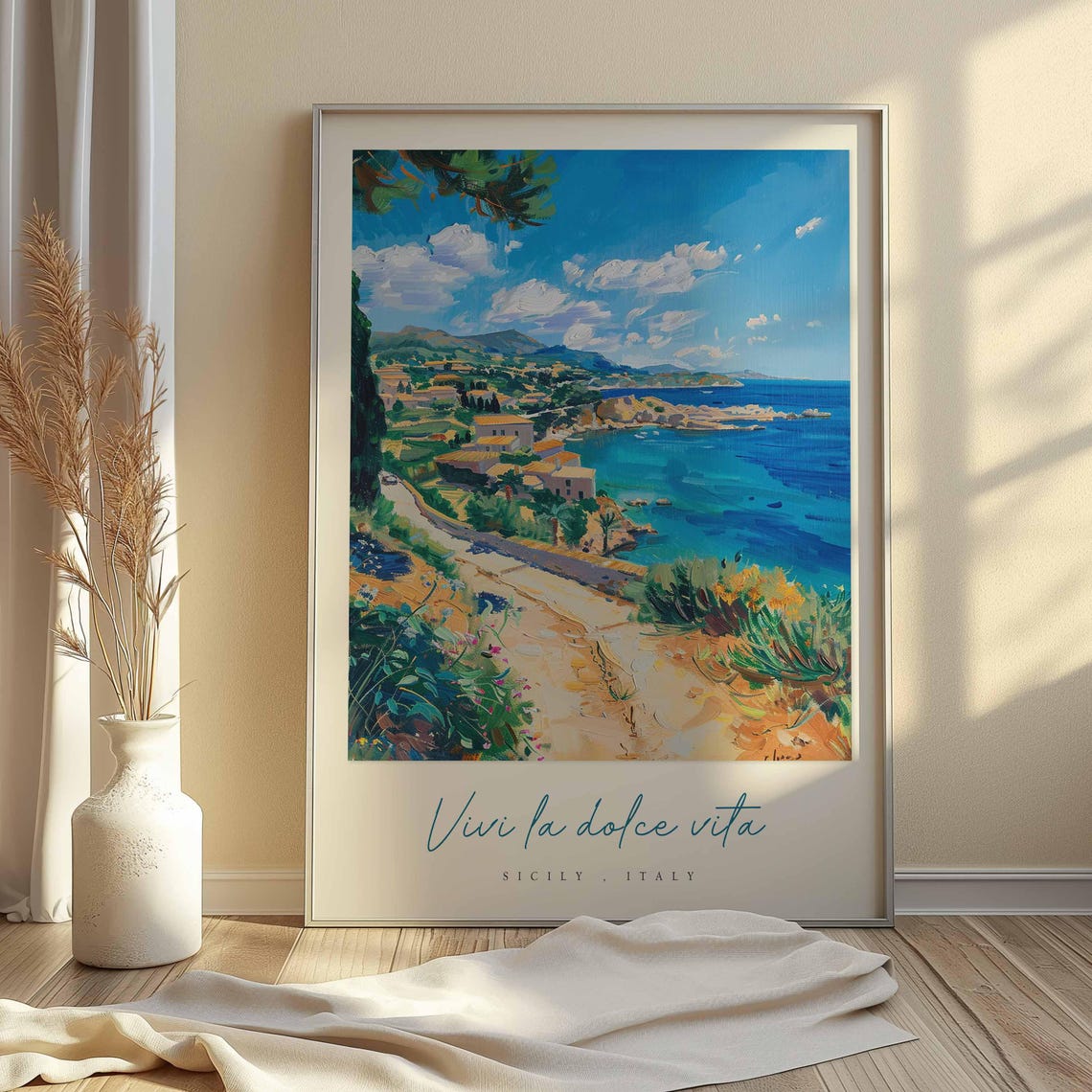 Sicily Poster Italian Travel Print Sicily Travel Art Sicily Wall Art Italy Art Italy Travel Decor Italian Travel Gift - Image 2