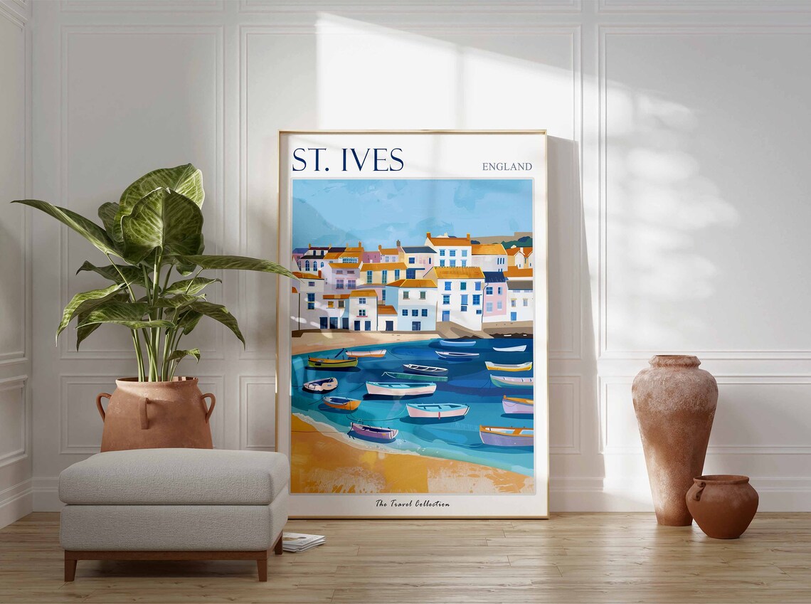 St Ives Travel Poster, Cornish Coastal Art Print - Image 3