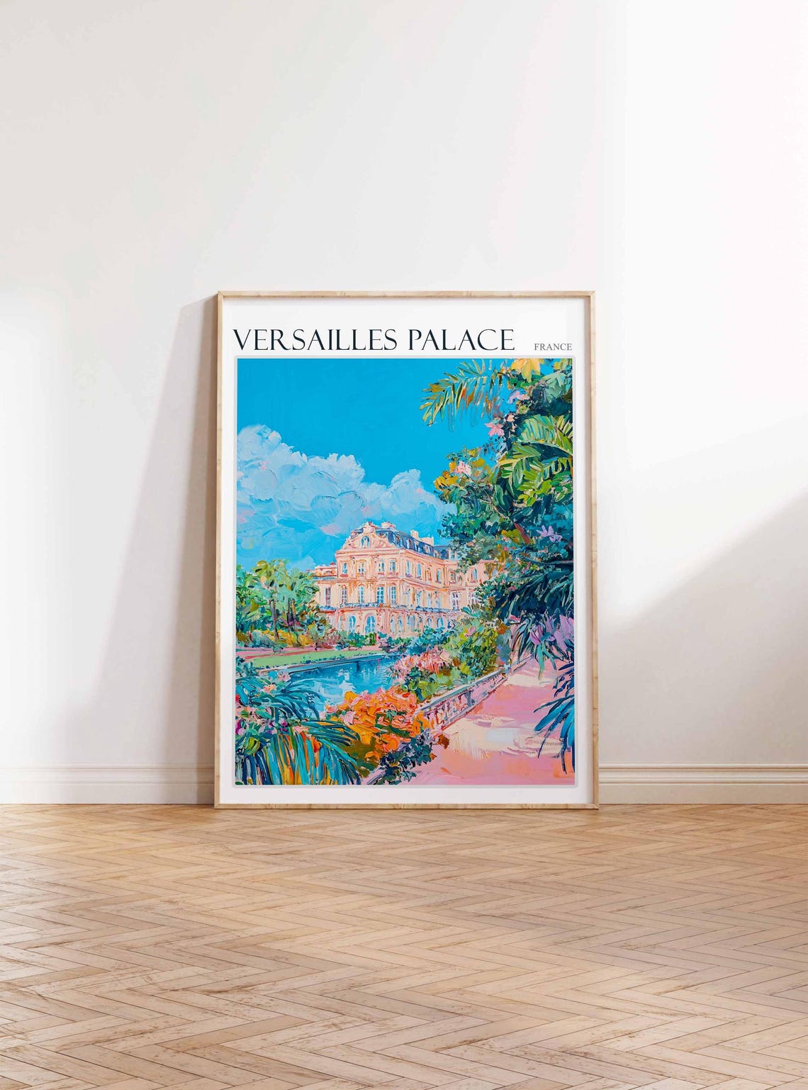 Versailles Palace France Poster Lush Garden Greenery Turquoise Sky - Image 2