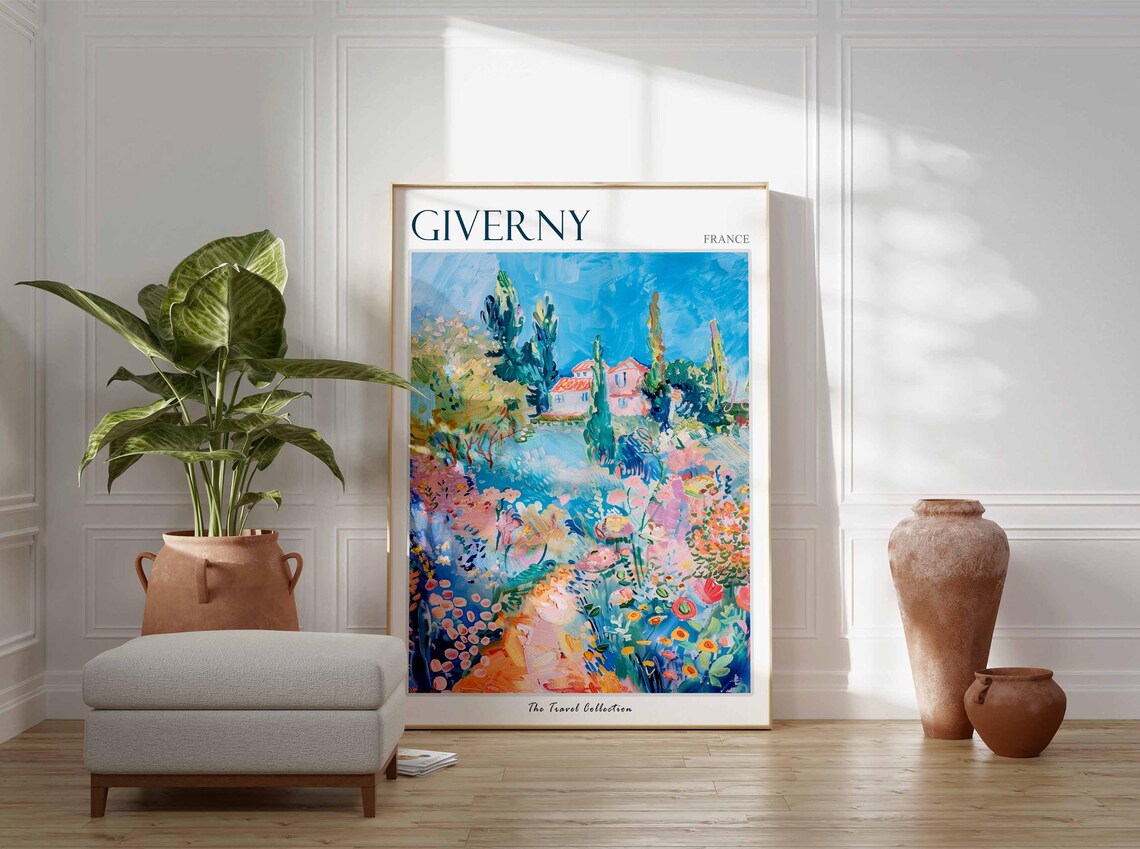 Giverny France Impressionist Flower Garden House Travel Poster - Image 3