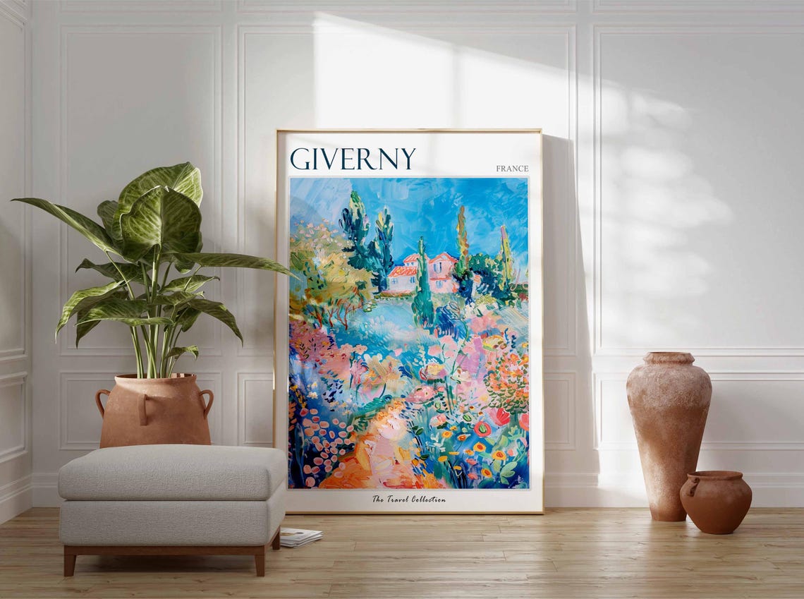 Giverny Poster France Travel Print French Decor Europe Travel Poster European Wall Art Giverny Gift Giverny Travel Poster - Image 3