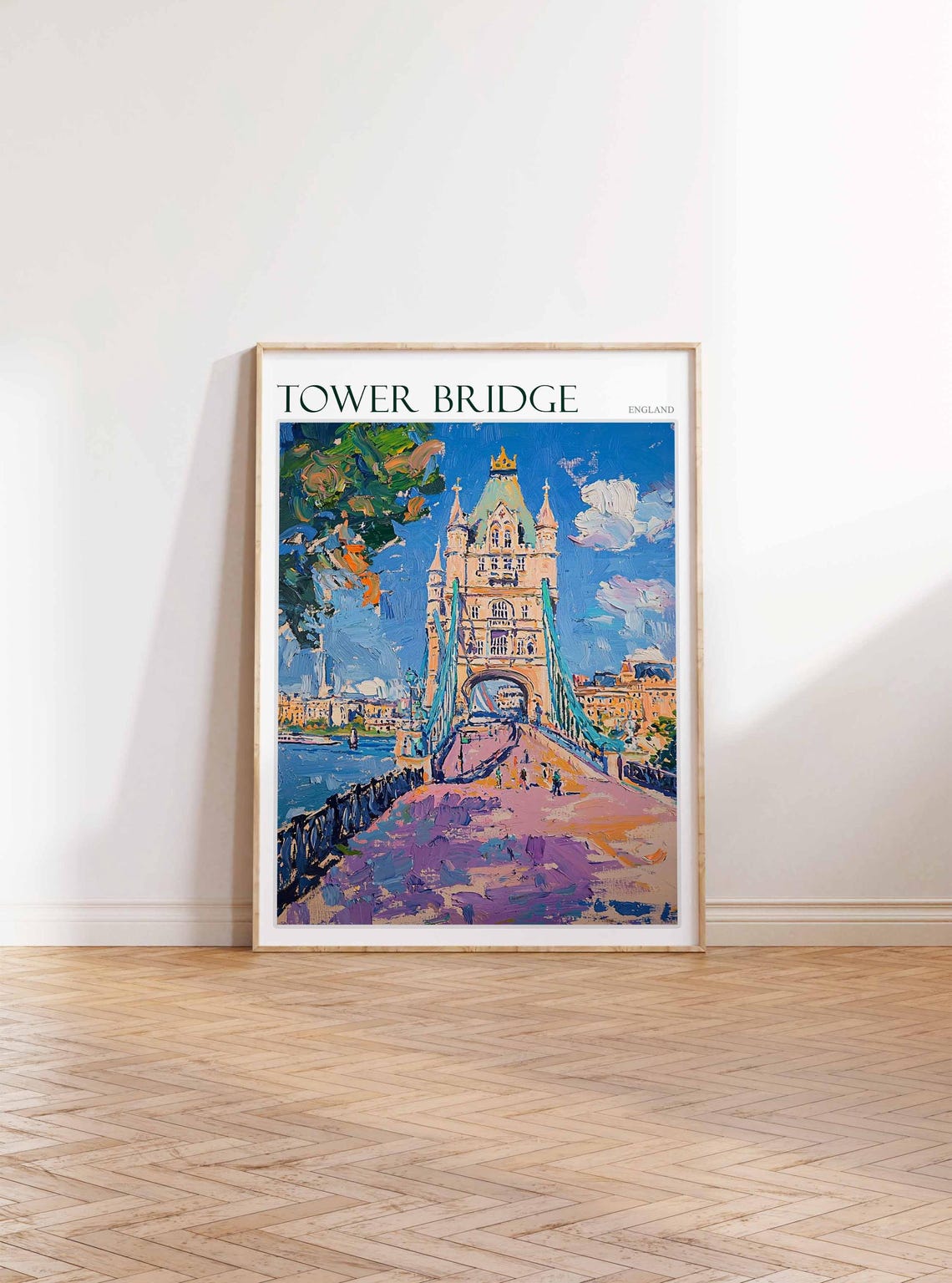 Tower Bridge Close Up Impressionist Bridge Walkway Art Poster - Image 2