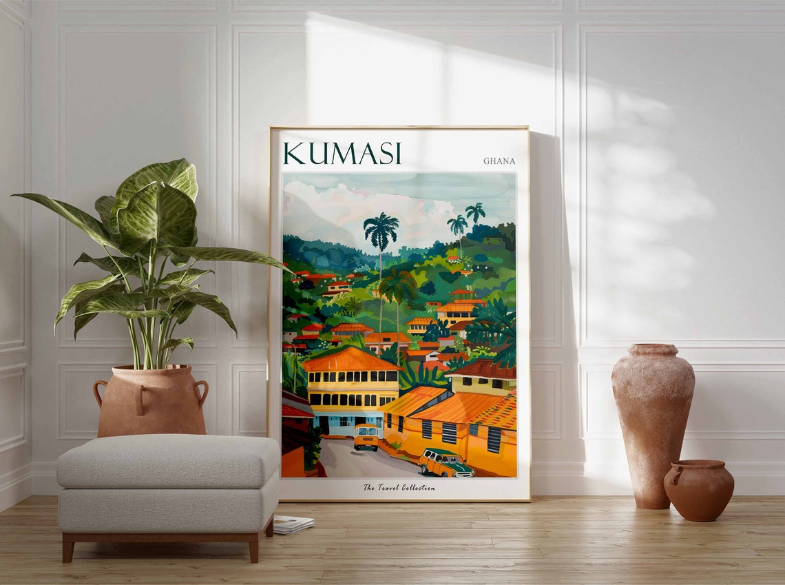 Kumasi Poster Kumasi Travel Print Tropical Decor City Wall Art Ghanaian Decor Ghana Travel Print Kumasi Gift Kumasi Travel Poster - Image 3
