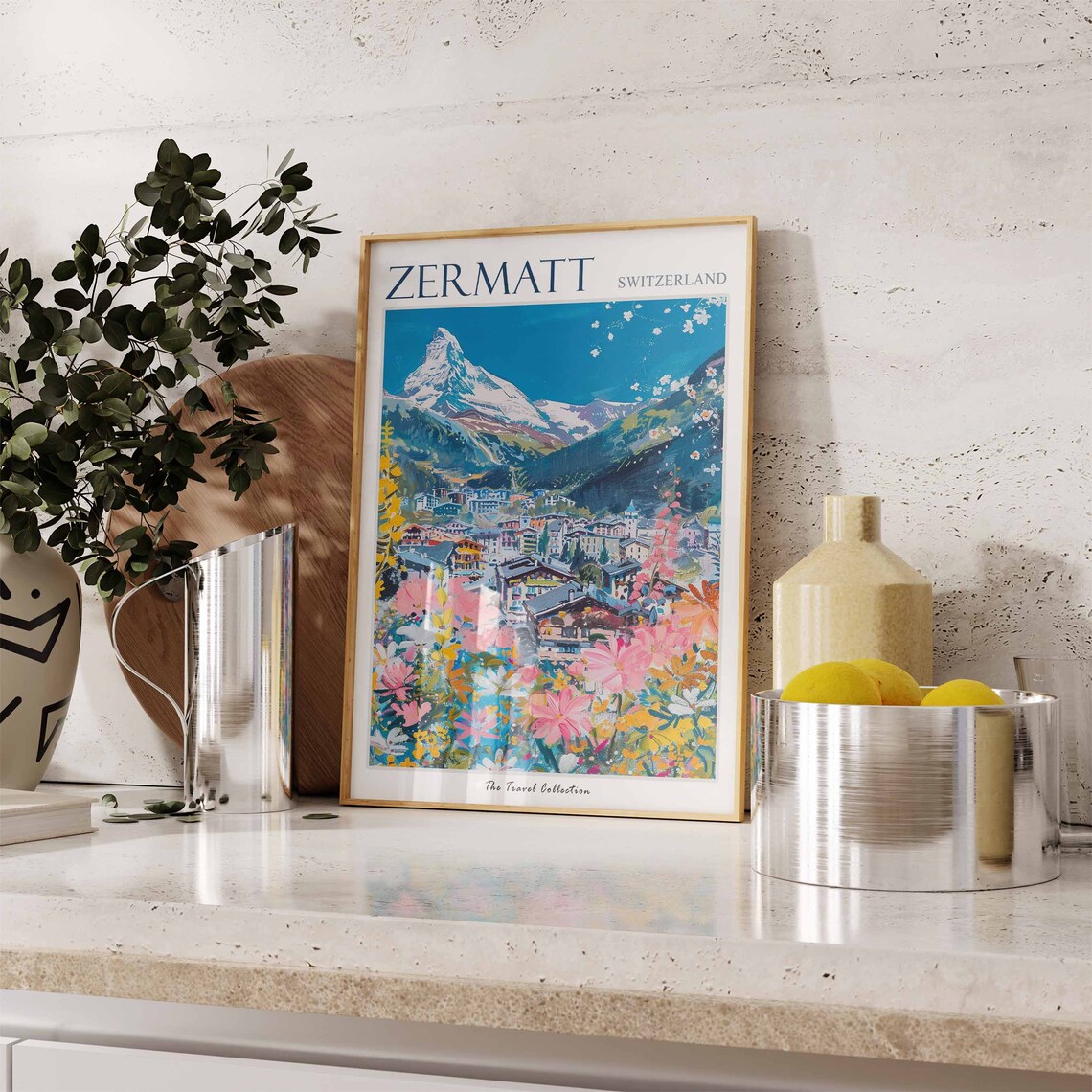 Zermatt Switzerland Matterhorn Peak Wildflower Village Travel Poster - Image 2