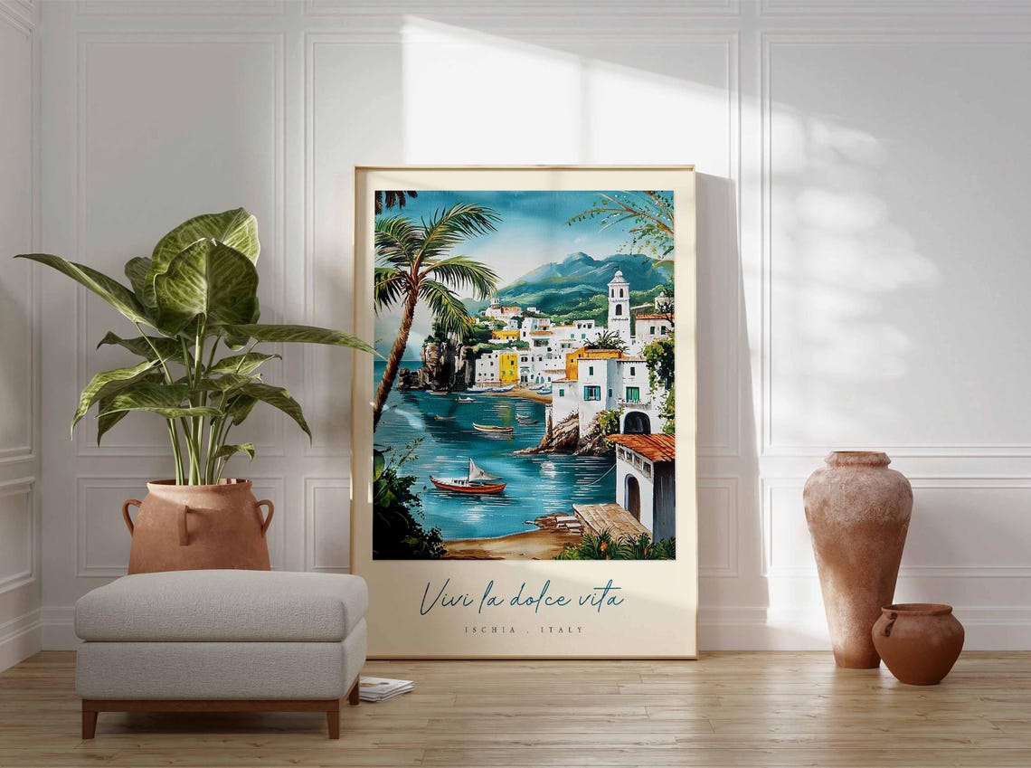 Ischia Poster Italian Travel Print Ischia Travel Art Ischia Wall Art Italy Art Italy Travel Decor Italian Travel Gift - Image 3