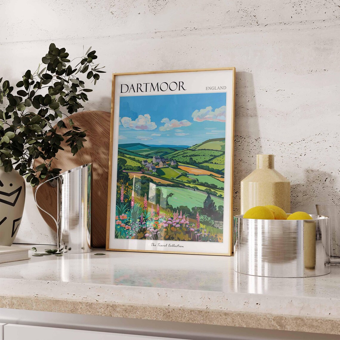 Dartmoor England Stone Village Green Valley Wildflowers Poster - Image 3