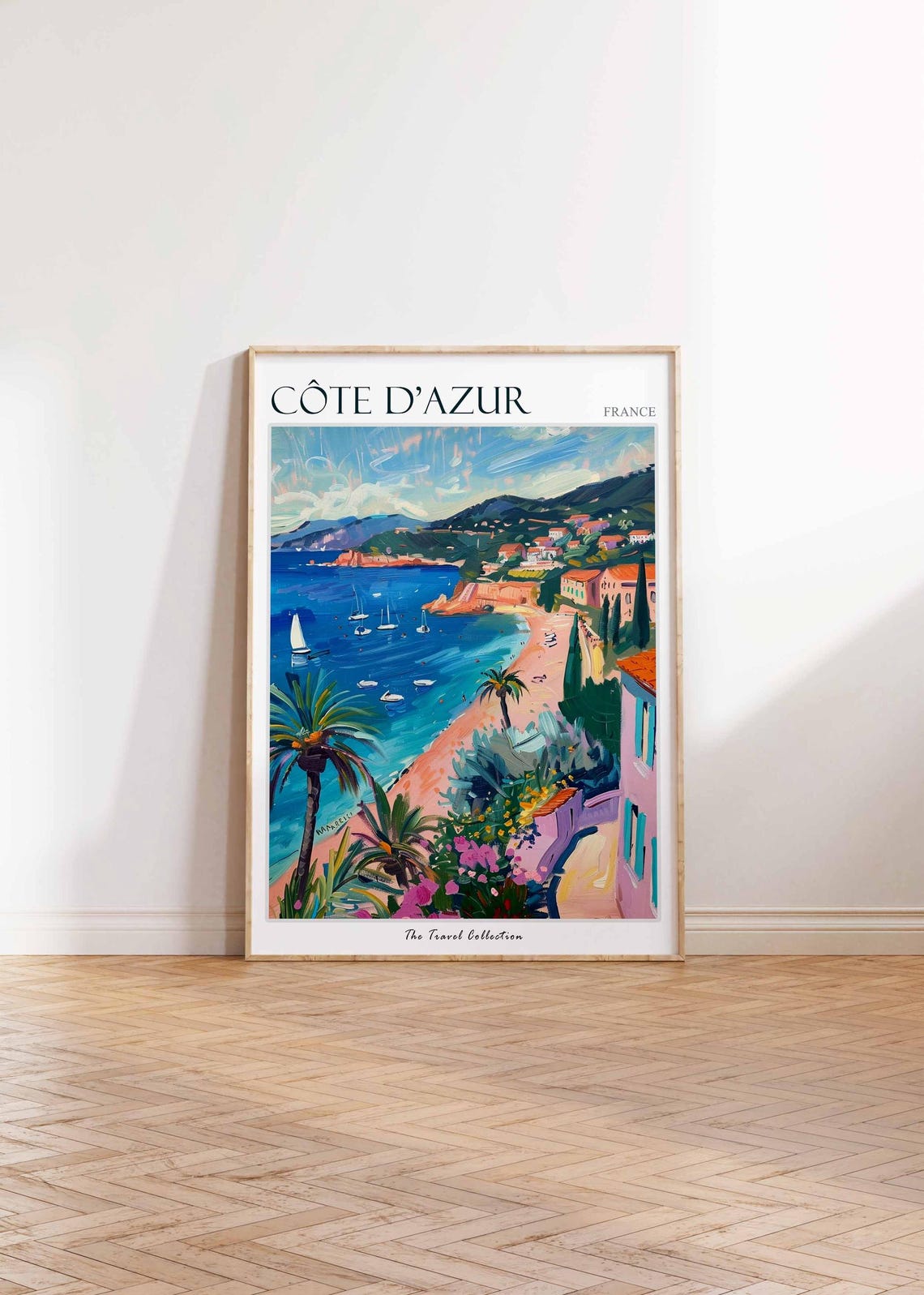 Cte Dazur Poster France Travel Print French Decor Europe Travel Poster European Wall Art Cte Dazur Gift Cte Dazur Travel Poster - Image 2