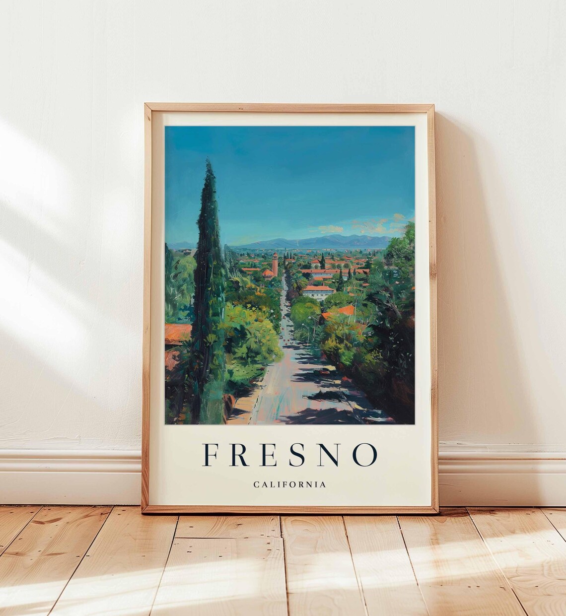 Fresno Poster, Central Valley Travel Poster