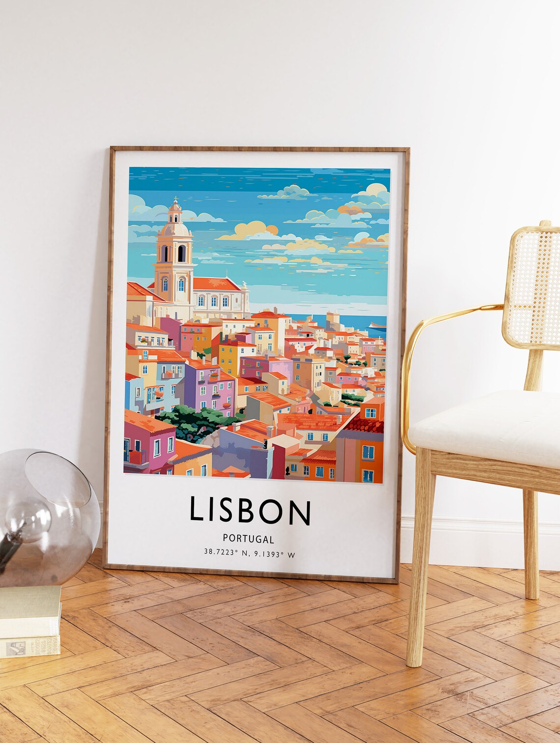 Lisbon Portugal Church Hillside Colorful Old Town Travel Poster - Image 2