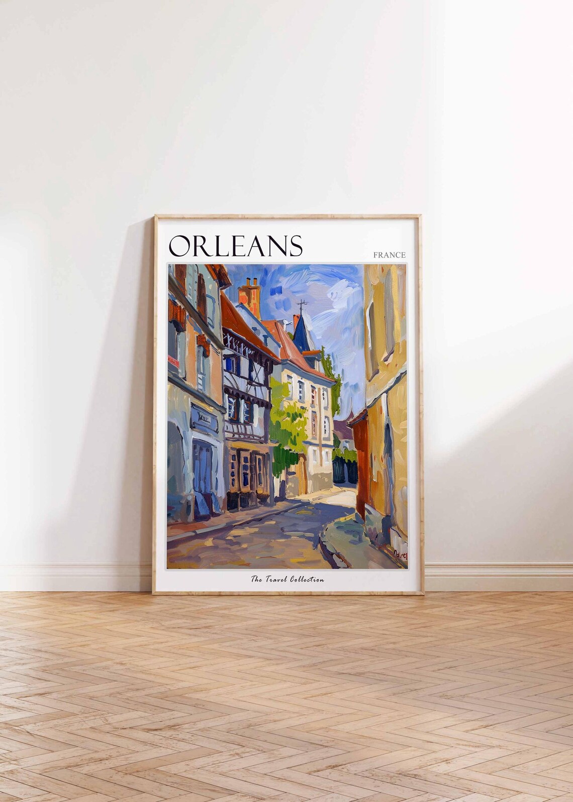 Orleans France Half Timbered Medieval Street Painting Poster - Image 2