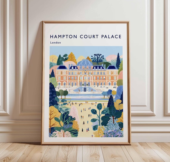 Hampton Court Palace London Illustrated Heritage Travel Poster
