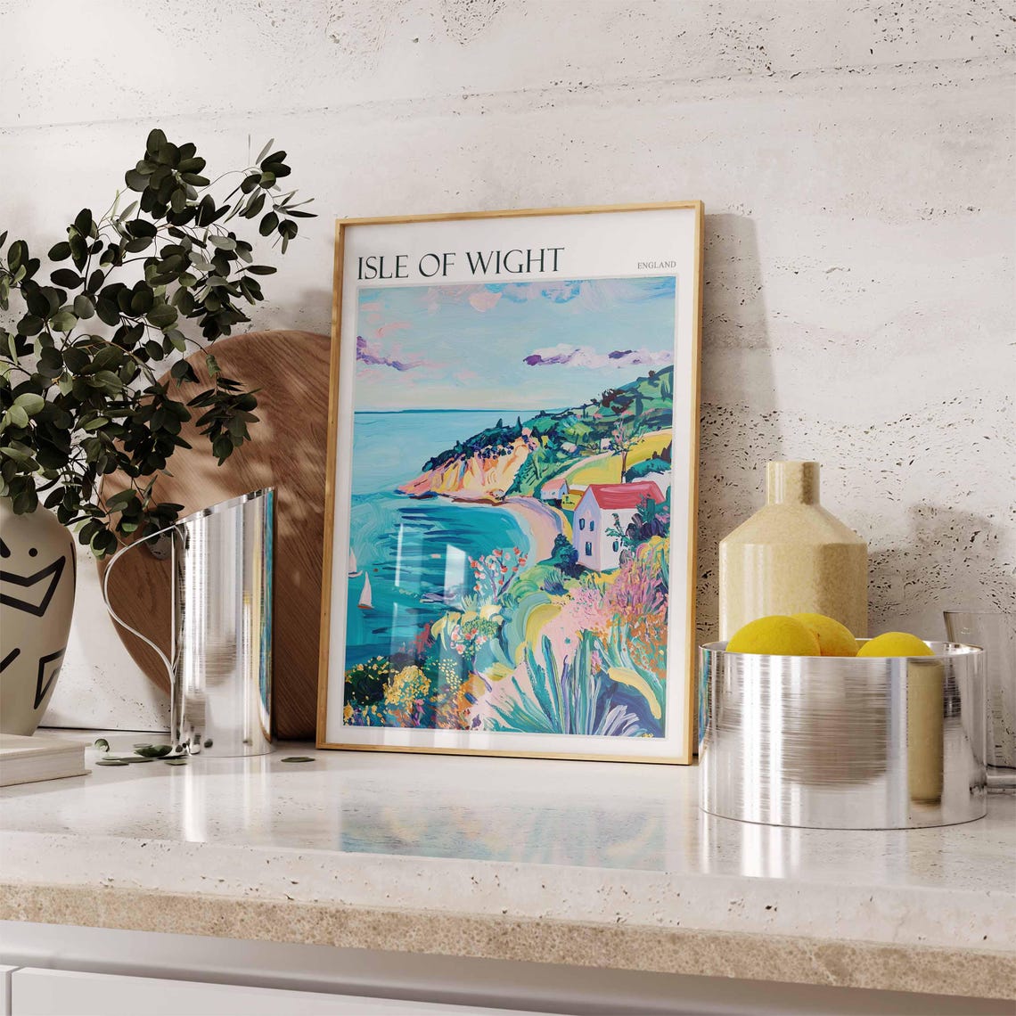 Isle Of Wight Poster Uk Travel Poster Coastal Wall Art British Decor Uk Home Decor Isle Of Wight Travel Print Island Poster Uk Decor - Image 2