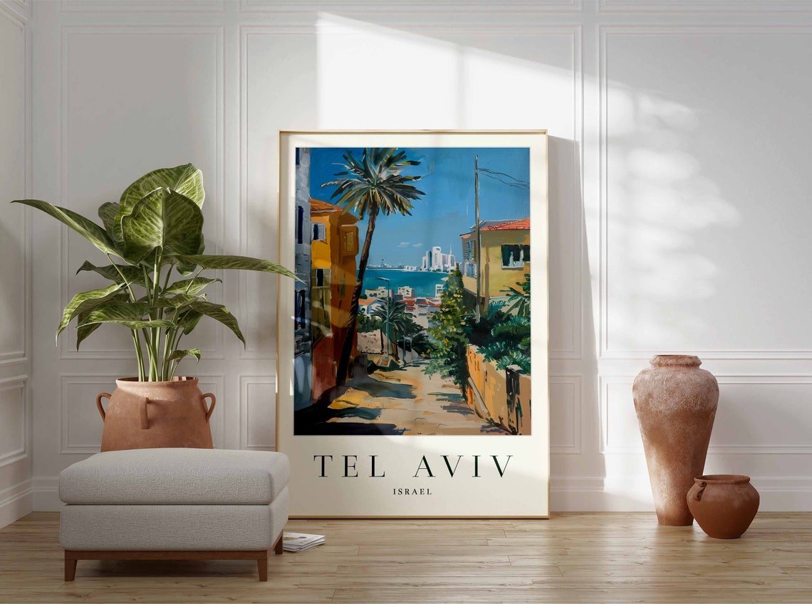 Tel Aviv Poster Tel Aviv Travel Print Israel Wall Art Asian Travel Print Asia Decor City Print Tel Aviv Gift Tel Aviv Travel Poster - Image 3
