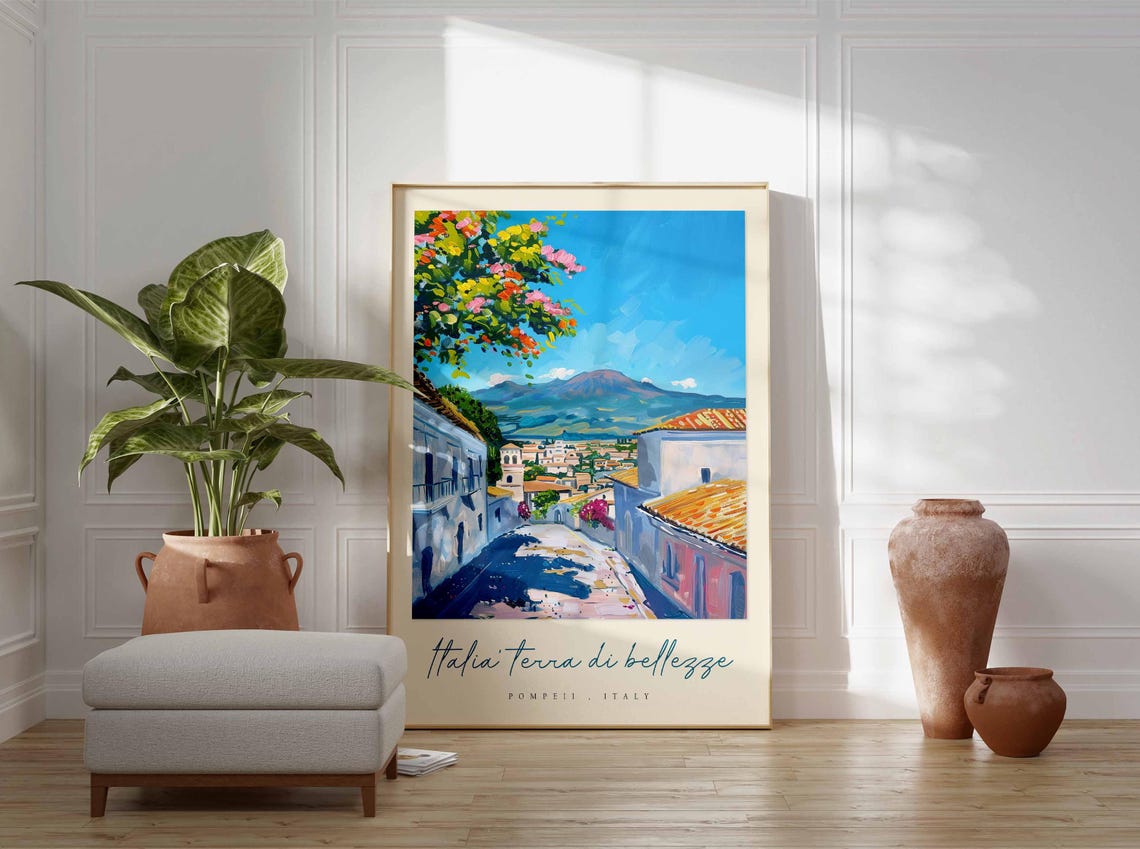 Pompeii Poster Italian Travel Print Pompeii Travel Art Pompeii Wall Art Italy Art Italy Travel Decor Italian Travel Gift - Image 3