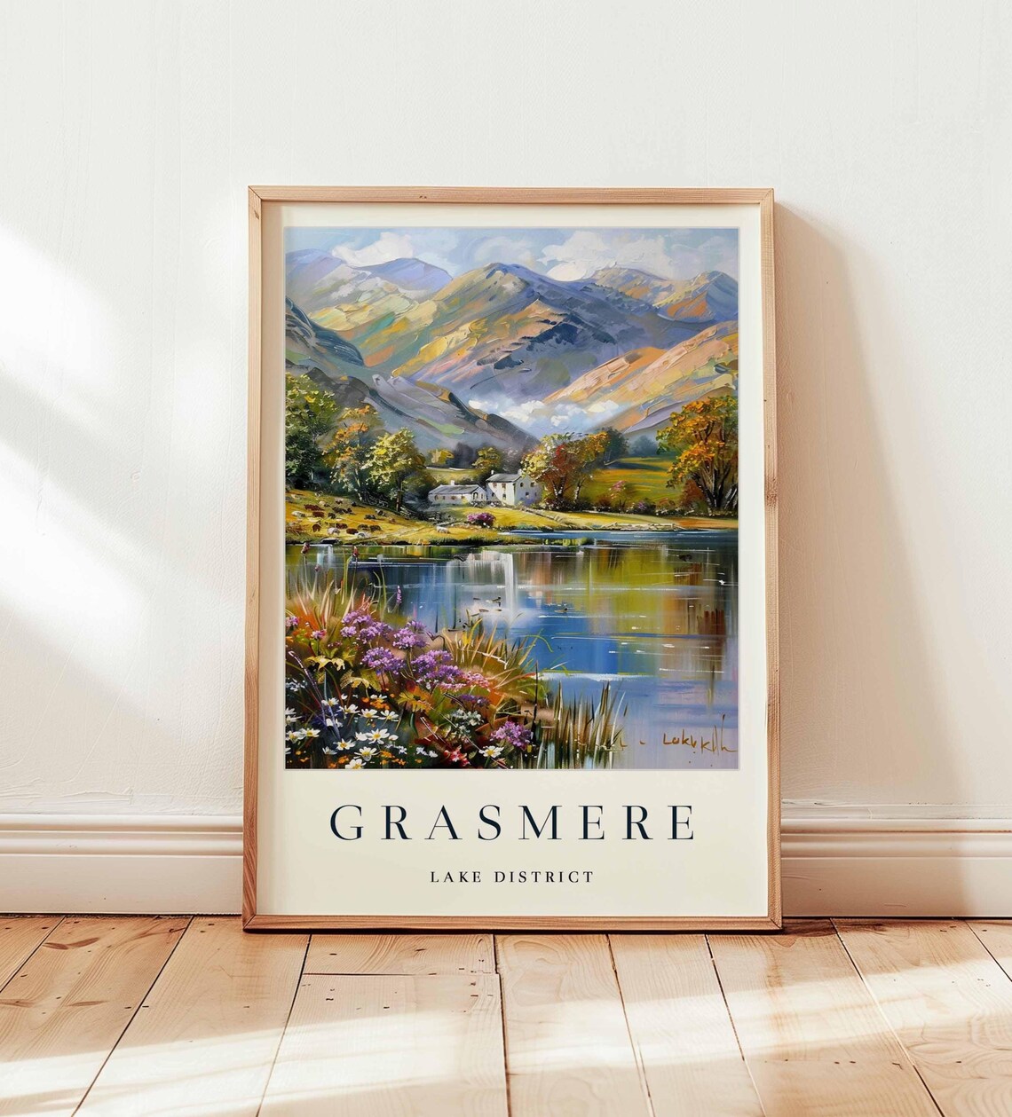 Grasmere Travel Poster, Lake District Village