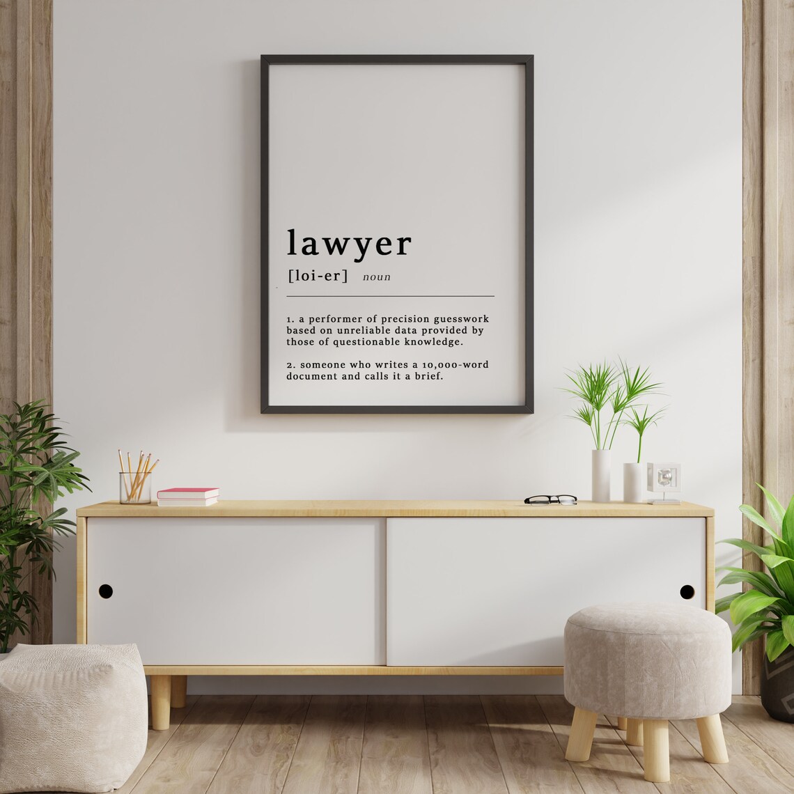 Definition Of A Lawyer Quote Poster Print, Funny Typography - Image 2