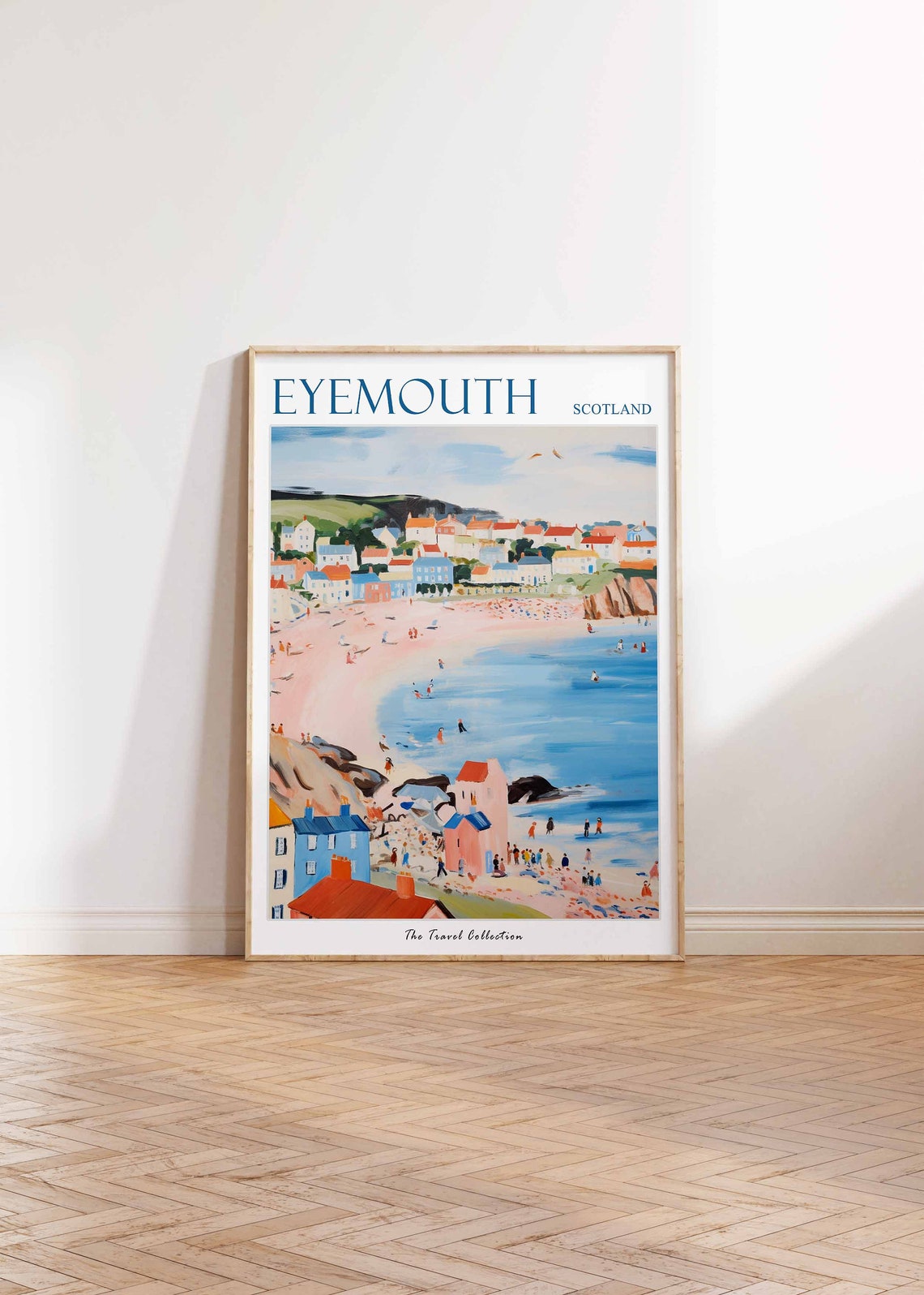 Eyemouth Scottish Beach Town Pastel Houses Seaside Scotland Poster - Image 2