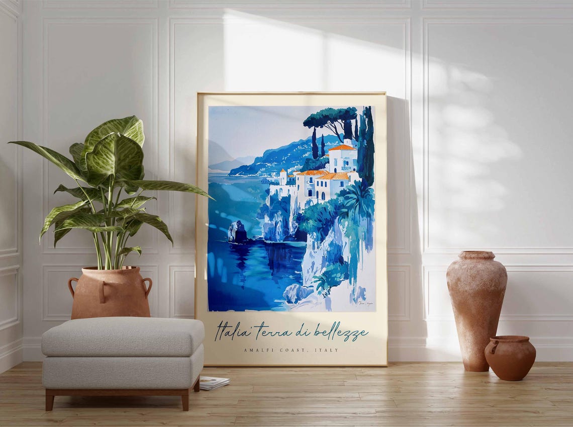 Amalfi Coast Poster Amalfi Coast Travel Print Amalfi Coast Travel Art Amalfi Coast Wall Art Italy Art Italy Travel Decor Travel Gift - Image 3