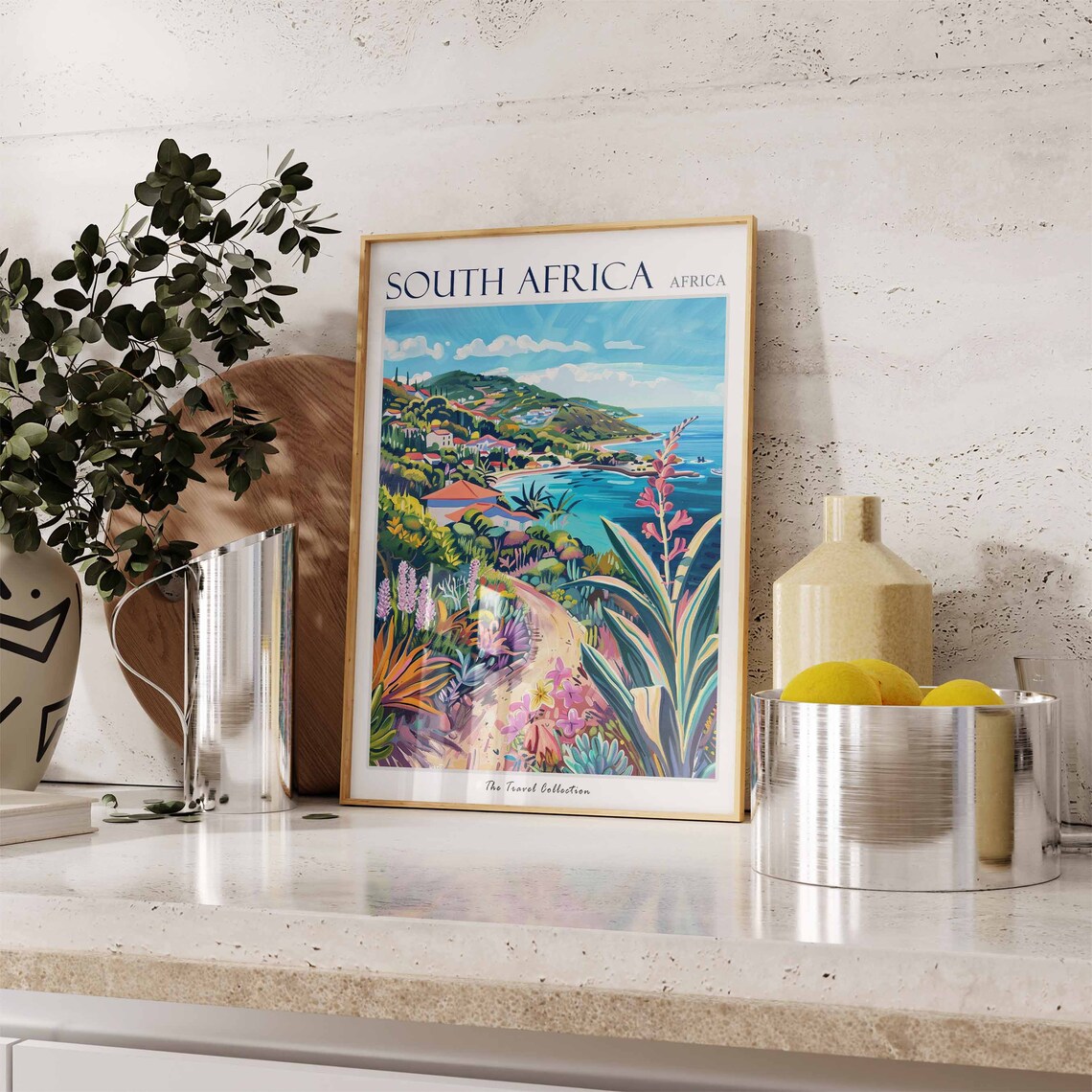 South Africa Coastal Garden Path Tropical Beach Travel Poster - Image 3