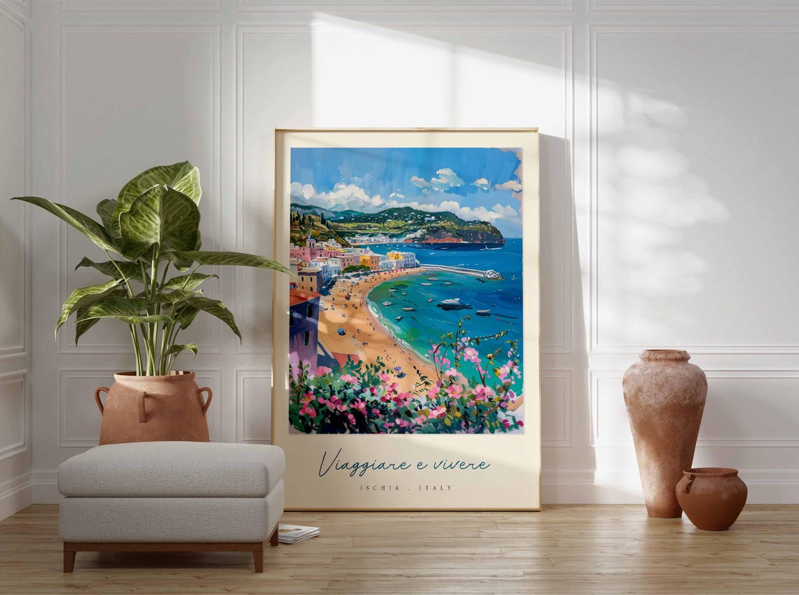 Ischia Poster Italian Travel Print Ischia Travel Art Ischia Wall Art Italy Art Italy Travel Decor Italian Travel Gift - Image 3