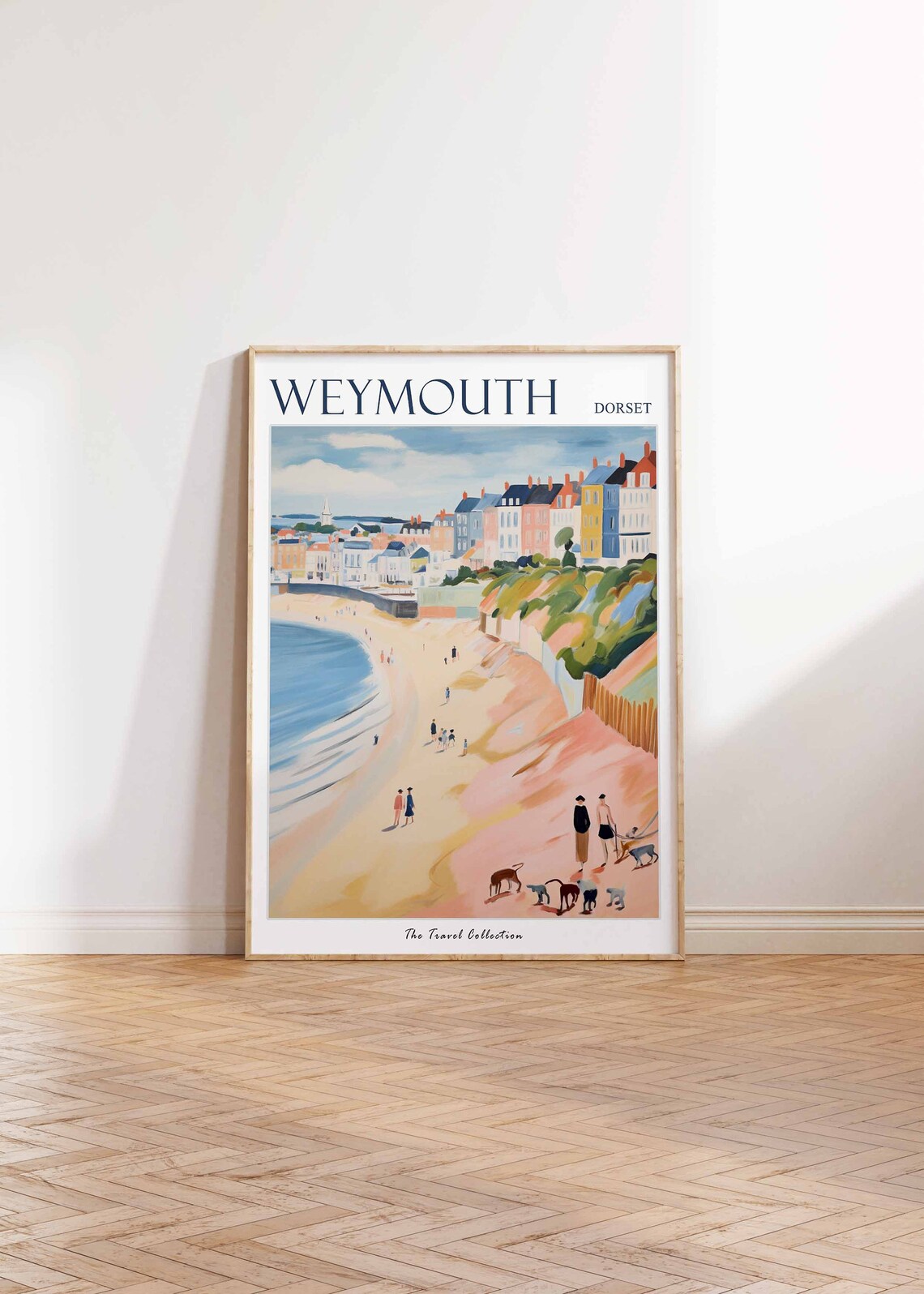 Weymouth Dorset Beach Georgian Houses Dogs Seaside Travel Poster - Image 2